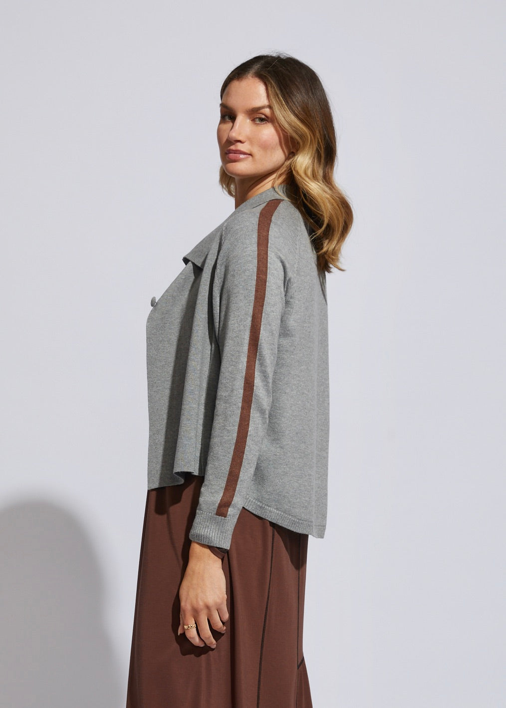 LD & CO MILANO CARDI - PEWTER - THE VOGUE STORE
