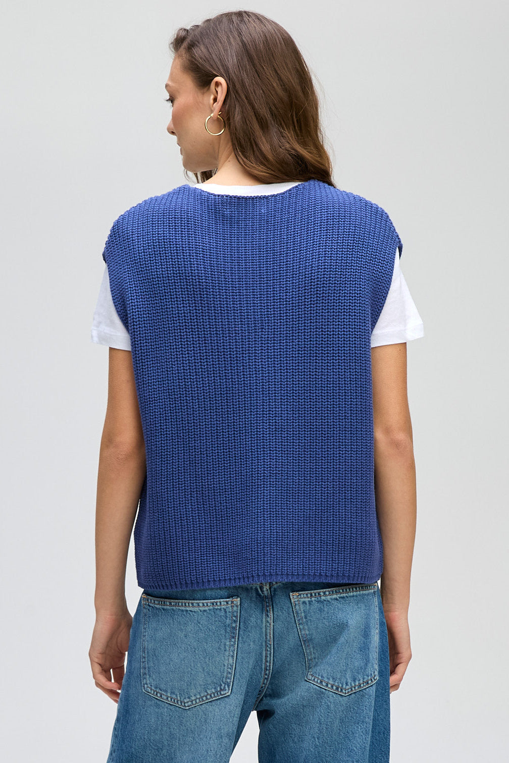 LD & CO RIBBED VEST - BLUEBELL - THE VOGUE STORE