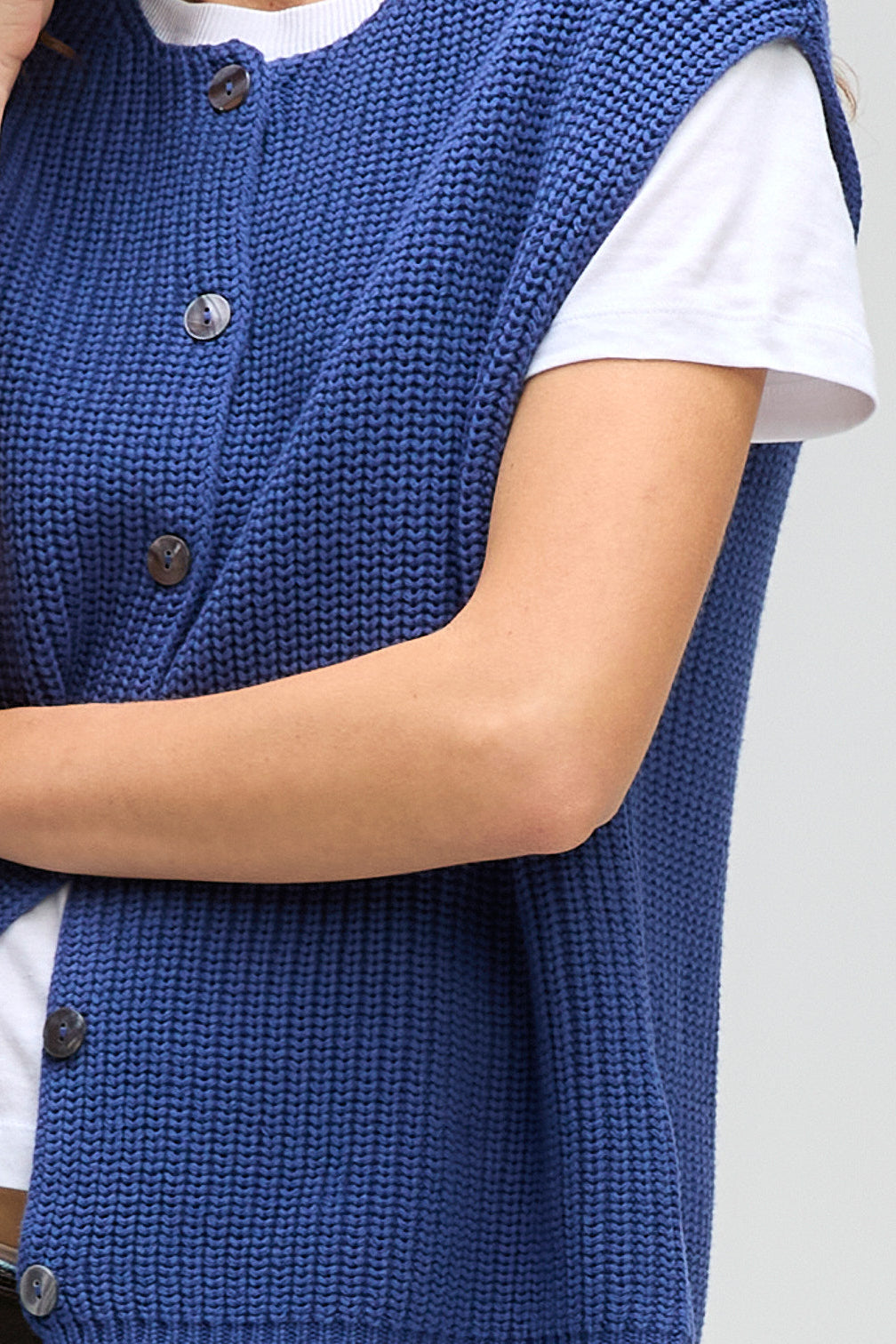 LD & CO RIBBED VEST - BLUEBELL - THE VOGUE STORE