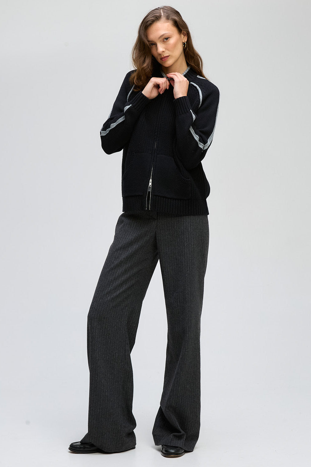 LD & CO GOLF ZIP UP - BLACK - THE VOGUE STORE