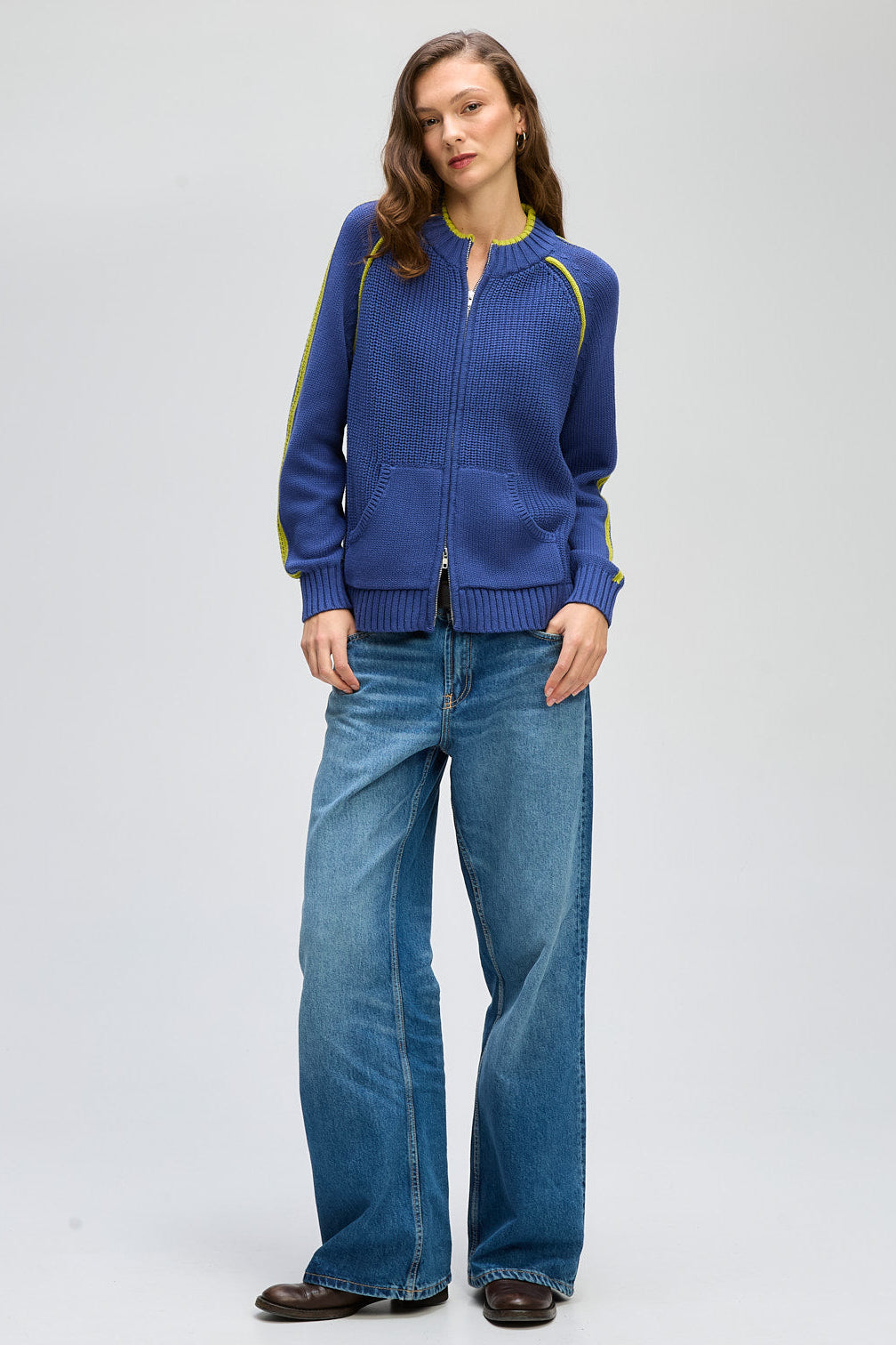 LD & CO GOLF ZIP UP - BLUEBELL - THE VOGUE STORE