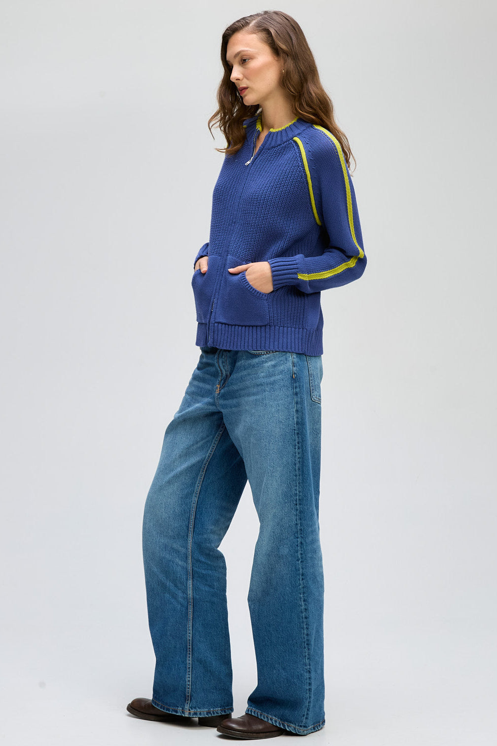 LD & CO GOLF ZIP UP - BLUEBELL - THE VOGUE STORE