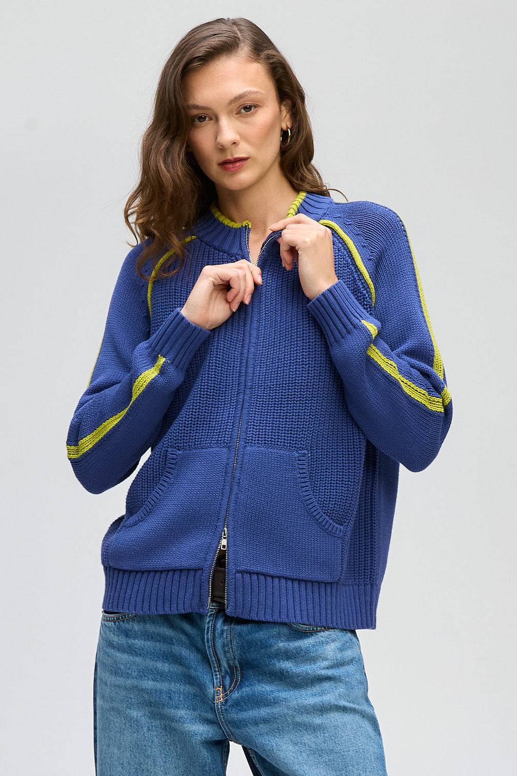 LD & CO GOLF ZIP UP - BLUEBELL - THE VOGUE STORE