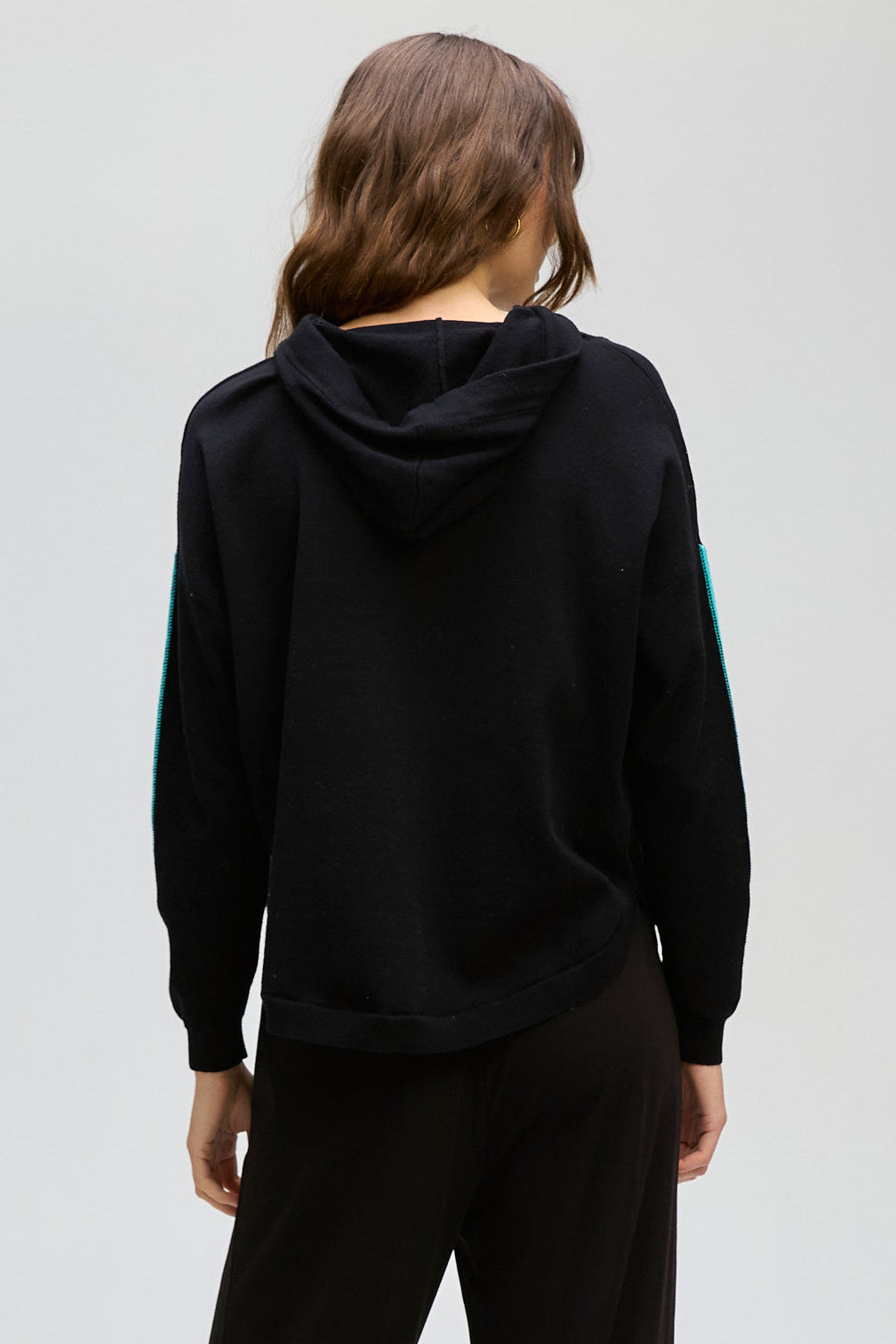 LD & CO HOODED JUMPER - BLACK - THE VOGUE STORE