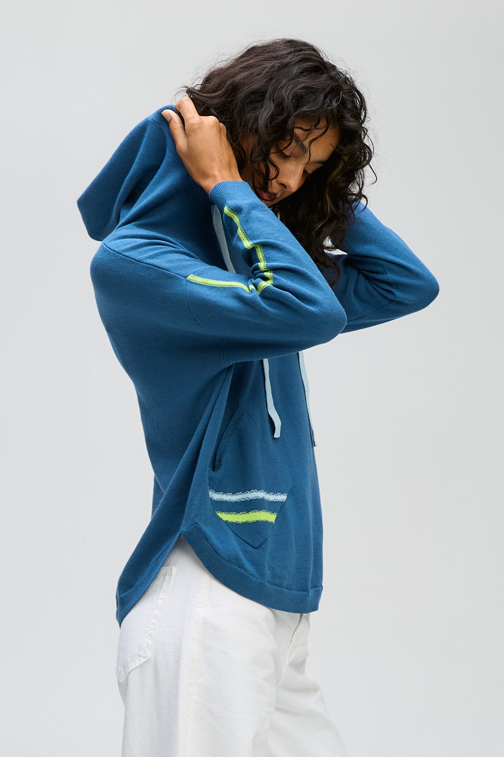 LD & CO HOODED JUMPER - INDIGO - THE VOGUE STORE