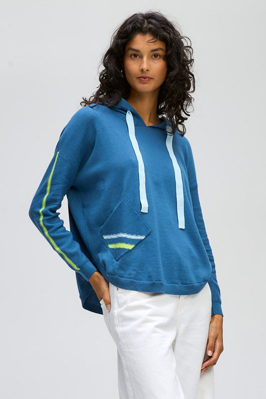 LD & CO HOODED JUMPER - INDIGO - THE VOGUE STORE