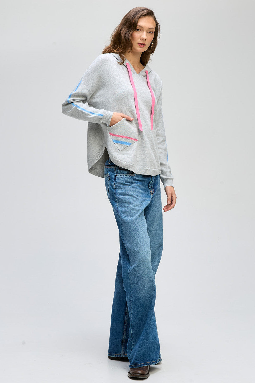 LD & CO HOODED JUMPER - MARLE - THE VOGUE STORE
