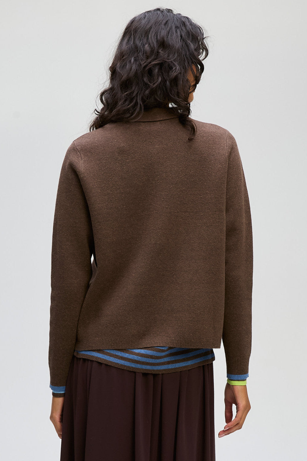 LD & CO ZIP THROUGH JACKET - COCOA