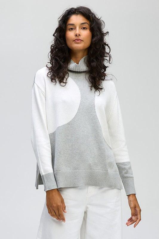 LD & CO SPOT ON ROLL NECK - GREY MARLE - THE VOGUE STORE