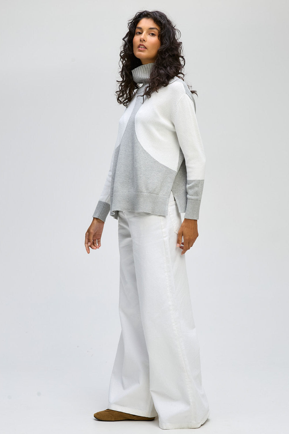 LD & CO SPOT ON ROLL NECK - GREY MARLE - THE VOGUE STORE