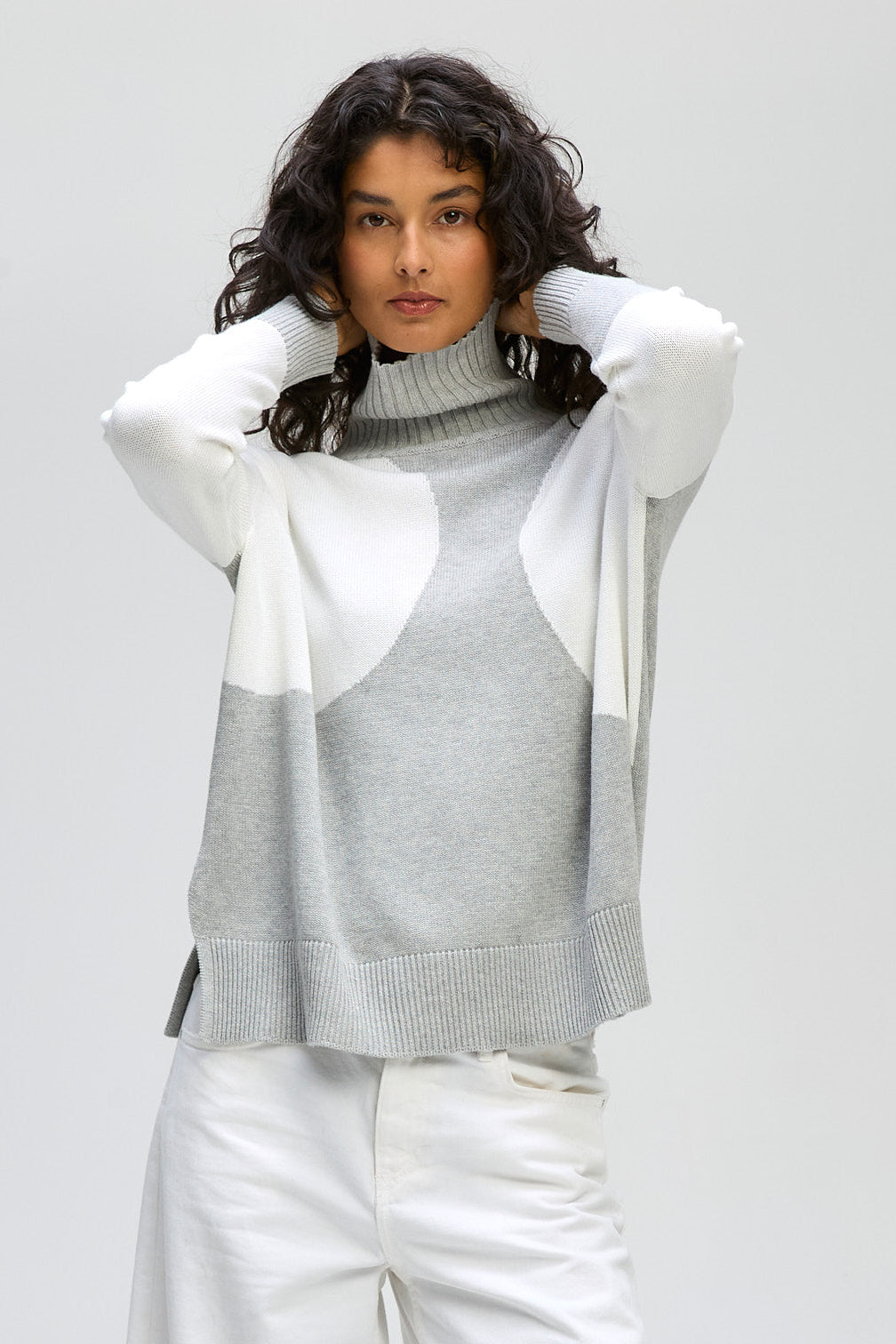 LD & CO SPOT ON ROLL NECK - GREY MARLE - THE VOGUE STORE