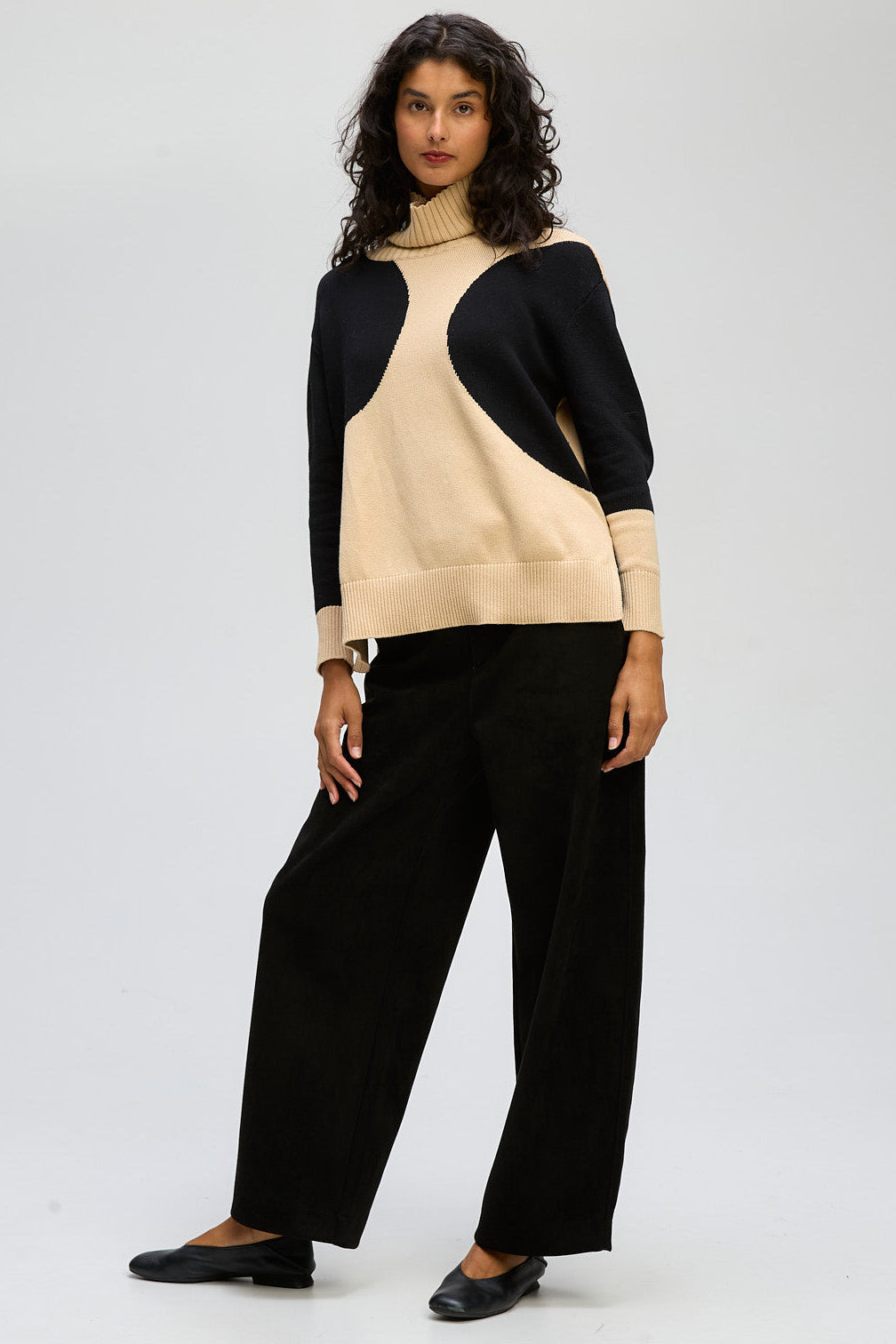 LD & CO SPOT ON ROLL NECK - TAUPE - THE VOGUE STORE