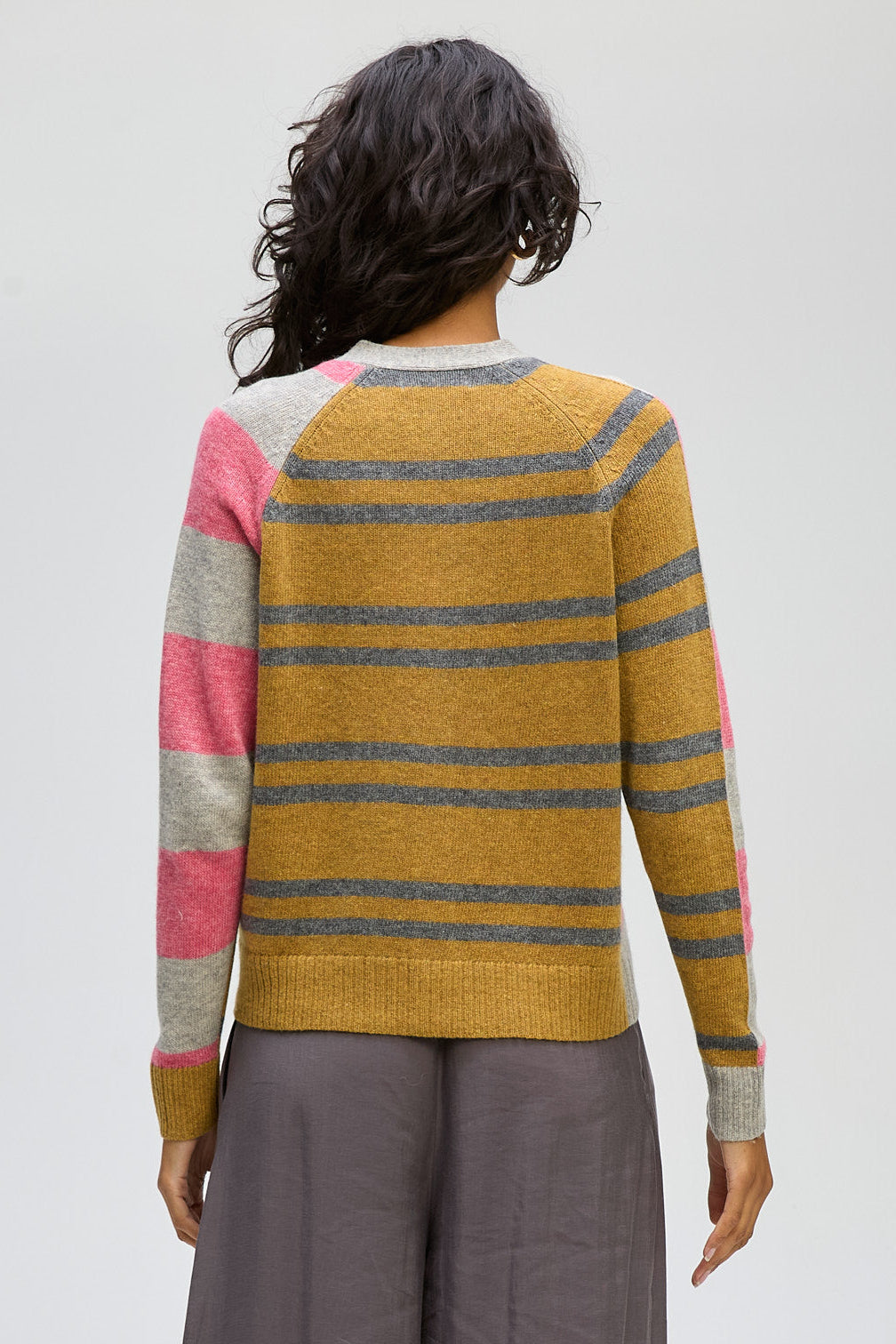 LD & CO GROOVE STRIPE CARDI - MARLE - THE VOGUE STORE