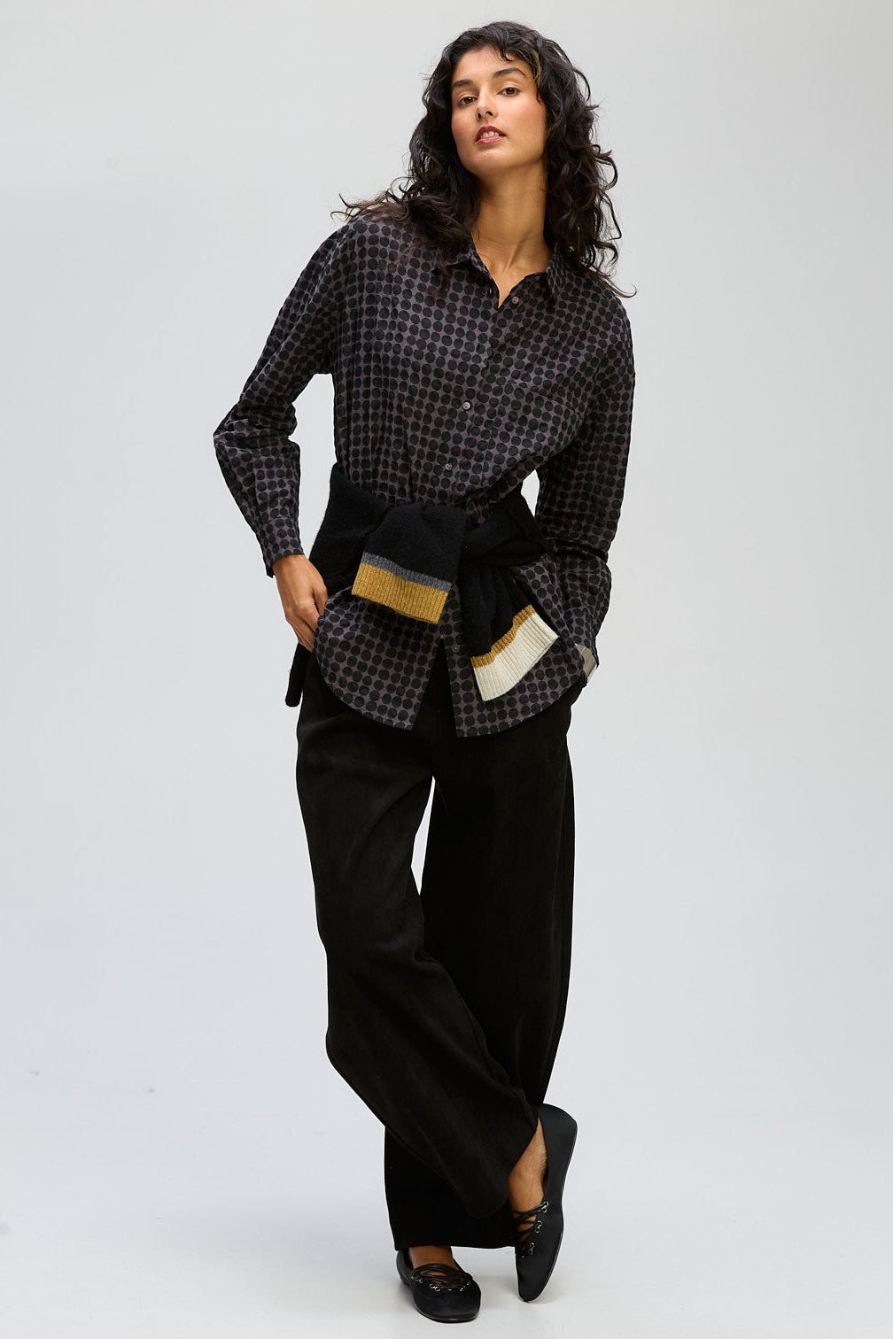 LD & CO POKER DOT SHIRT - BLACK SPOT - THE VOGUE STORE