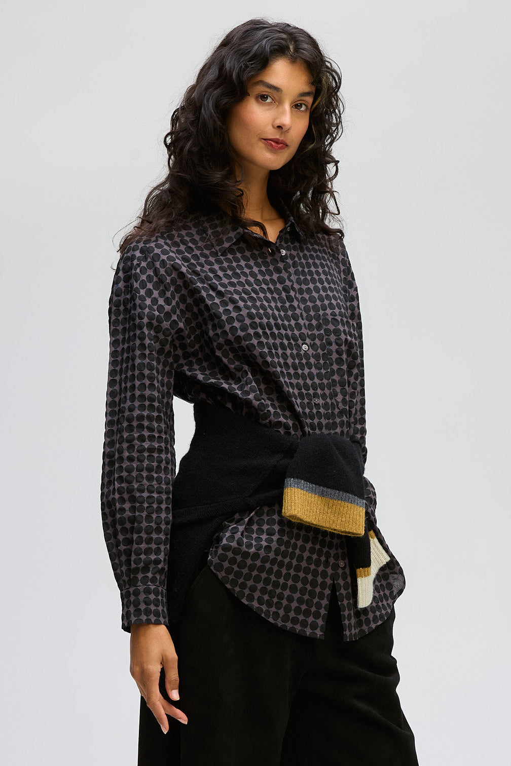 LD & CO POKER DOT SHIRT - BLACK SPOT - THE VOGUE STORE
