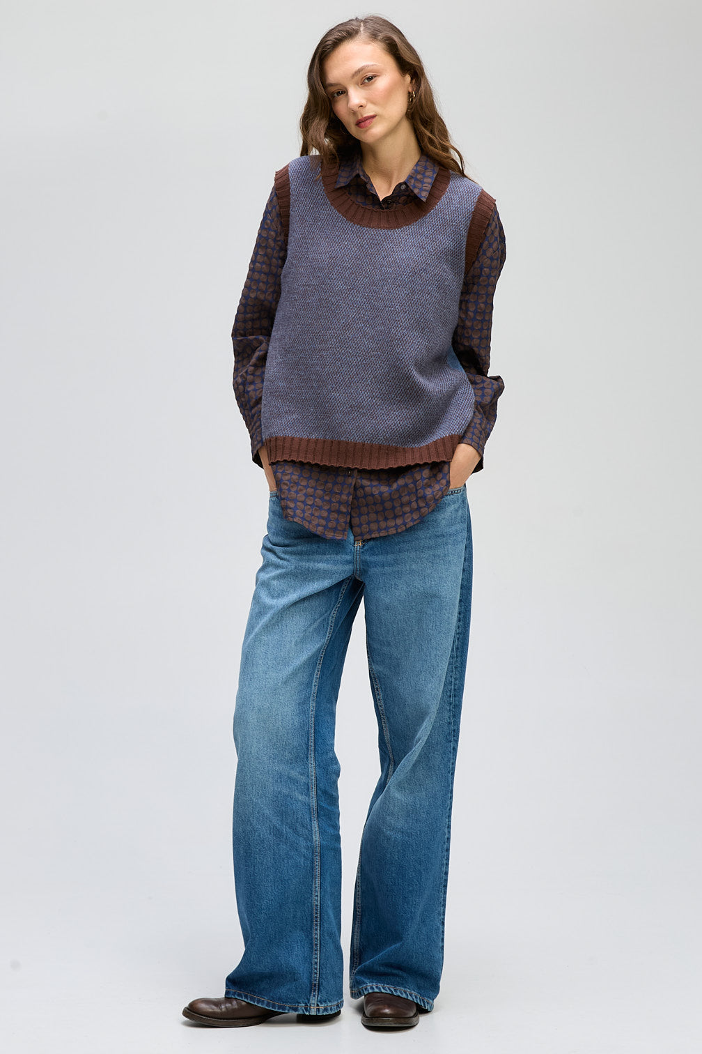 LD & CO POKER DOT SHIRT - COCOA SPOT - THE VOGUE STORE
