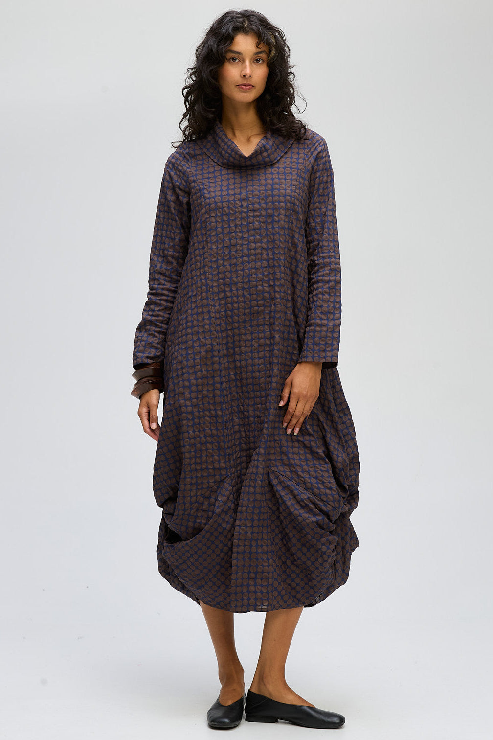 LD & CO POKER DOT DRESS - COCOA SPOT - THE VOGUE STORE