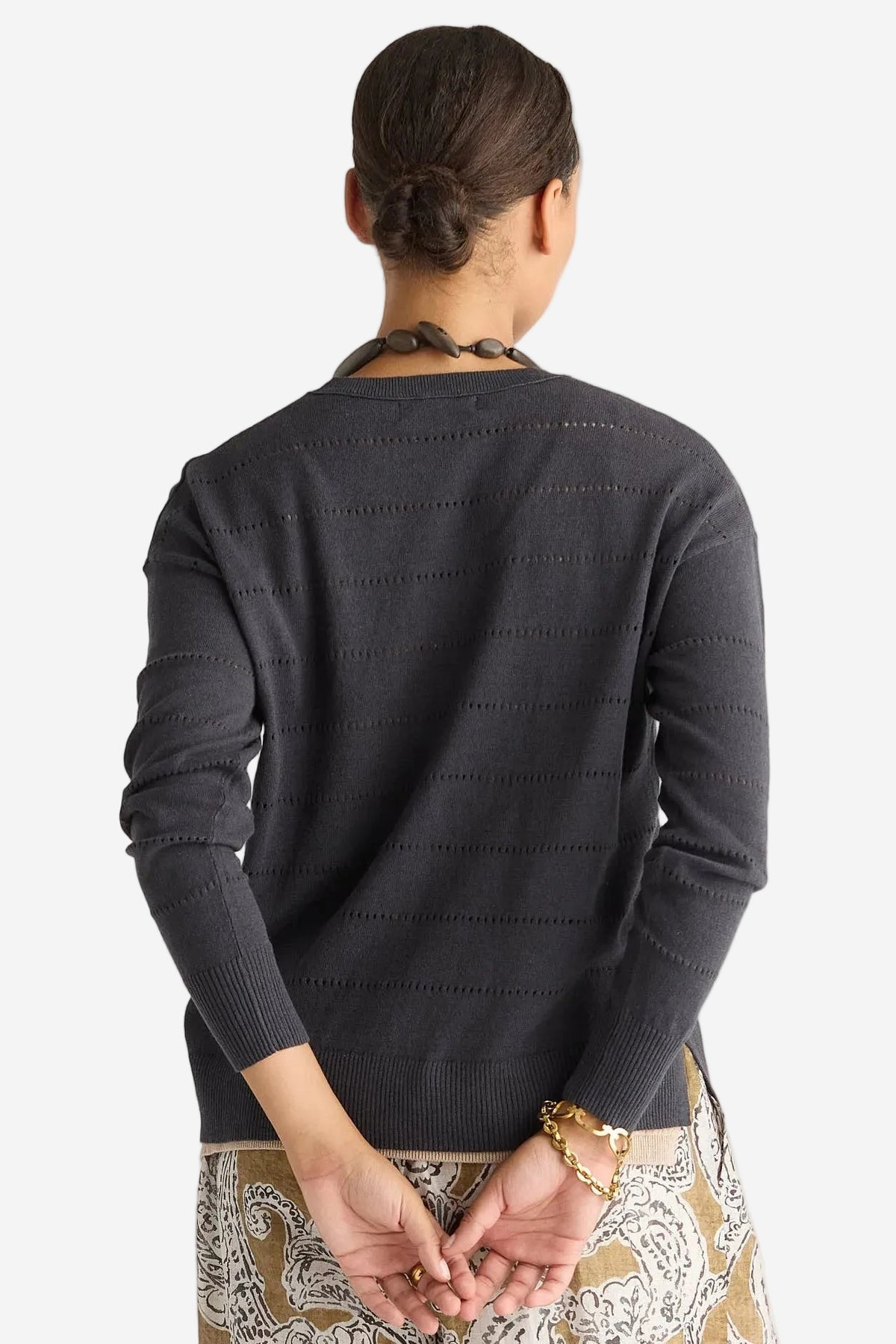 LD & CO TEXTURED LINEN JUMPER - GRAPHITE - THE VOGUE STORE