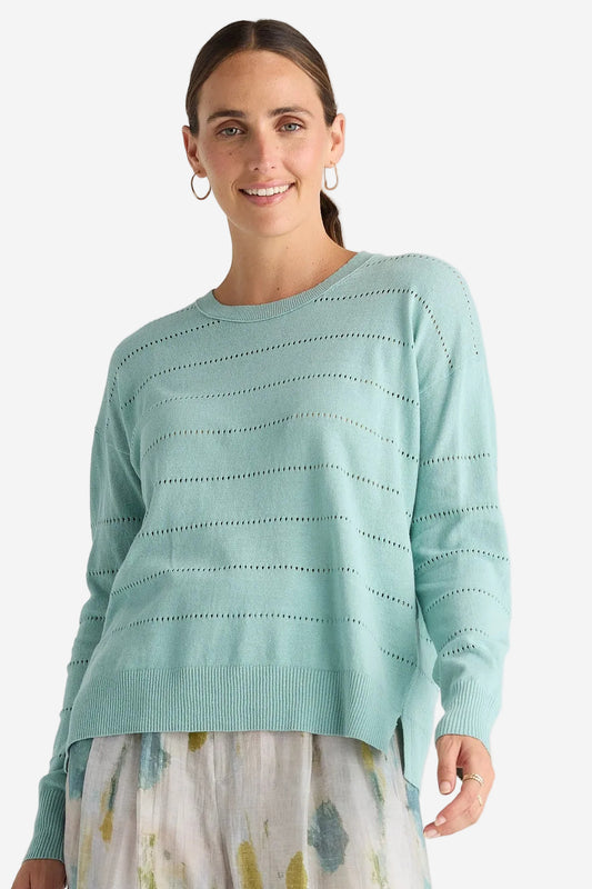 LD & CO TEXTURED LINEN JUMPER - ICED - THE VOGUE STORE
