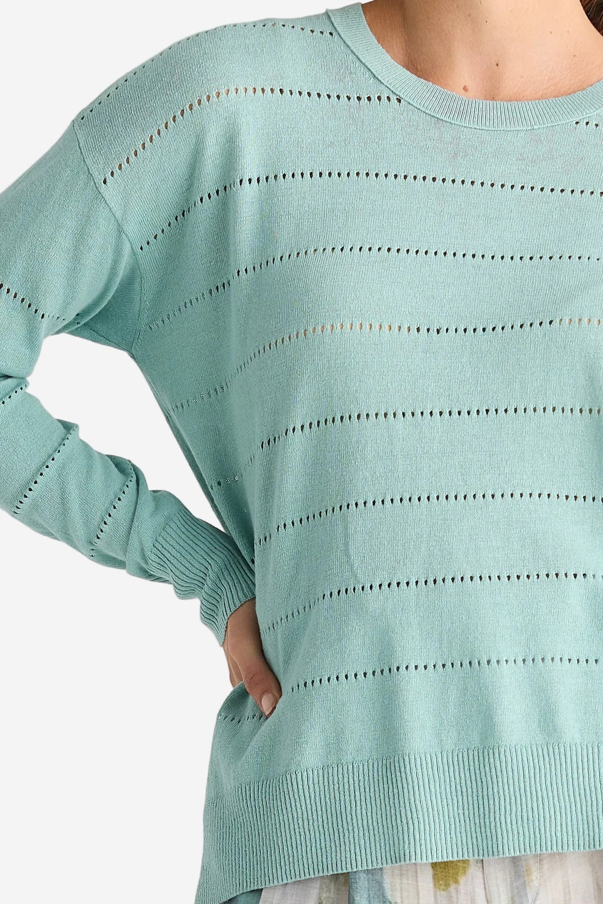 LD & CO TEXTURED LINEN JUMPER - ICED - THE VOGUE STORE