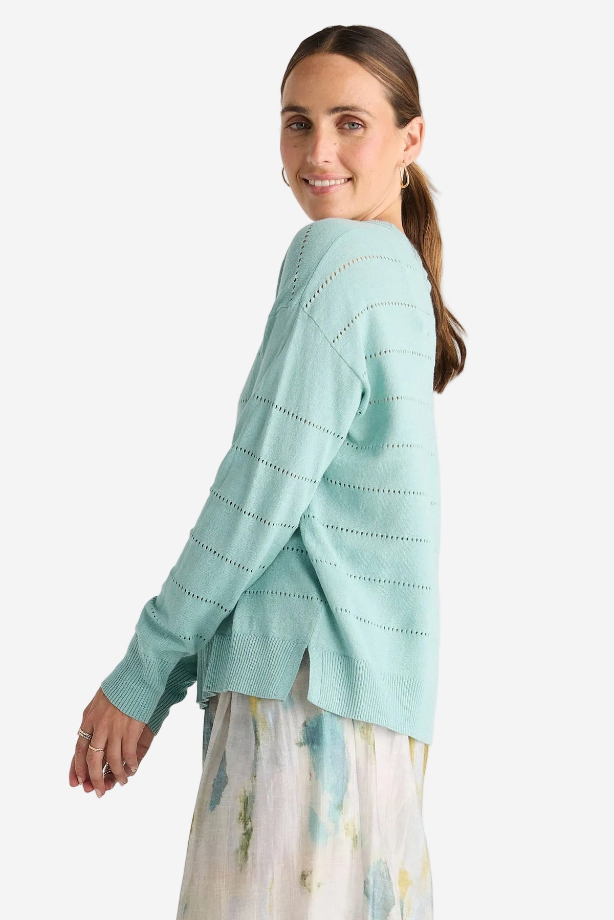 LD & CO TEXTURED LINEN JUMPER - ICED - THE VOGUE STORE
