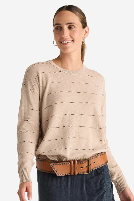 LD & CO TEXTURED LINEN JUMPER - NATURAL - THE VOGUE STORE