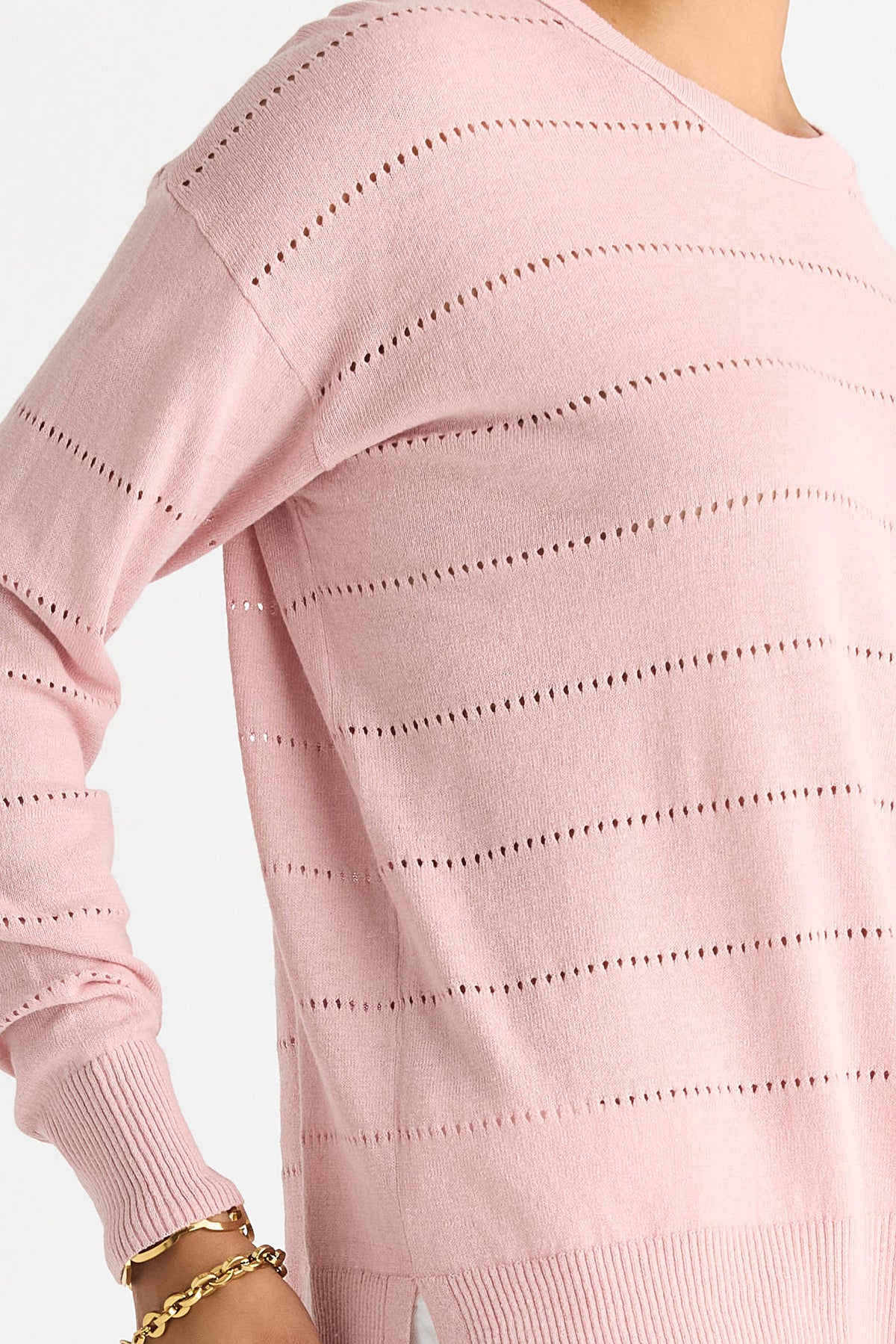 LD & CO TEXTURED LINEN JUMPER - ROSE - THE VOGUE STORE