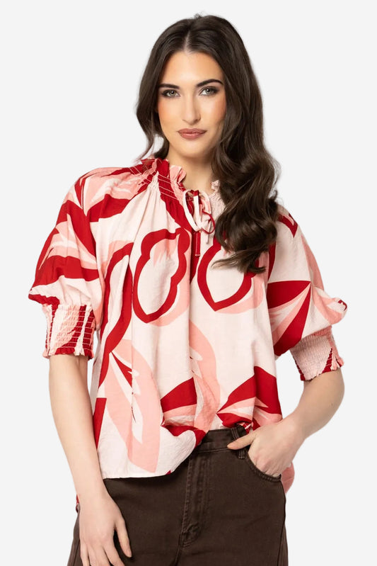 LEILA + LUCA ENCOURAGE TOP - SANGRIA - THE VOGUE STORE