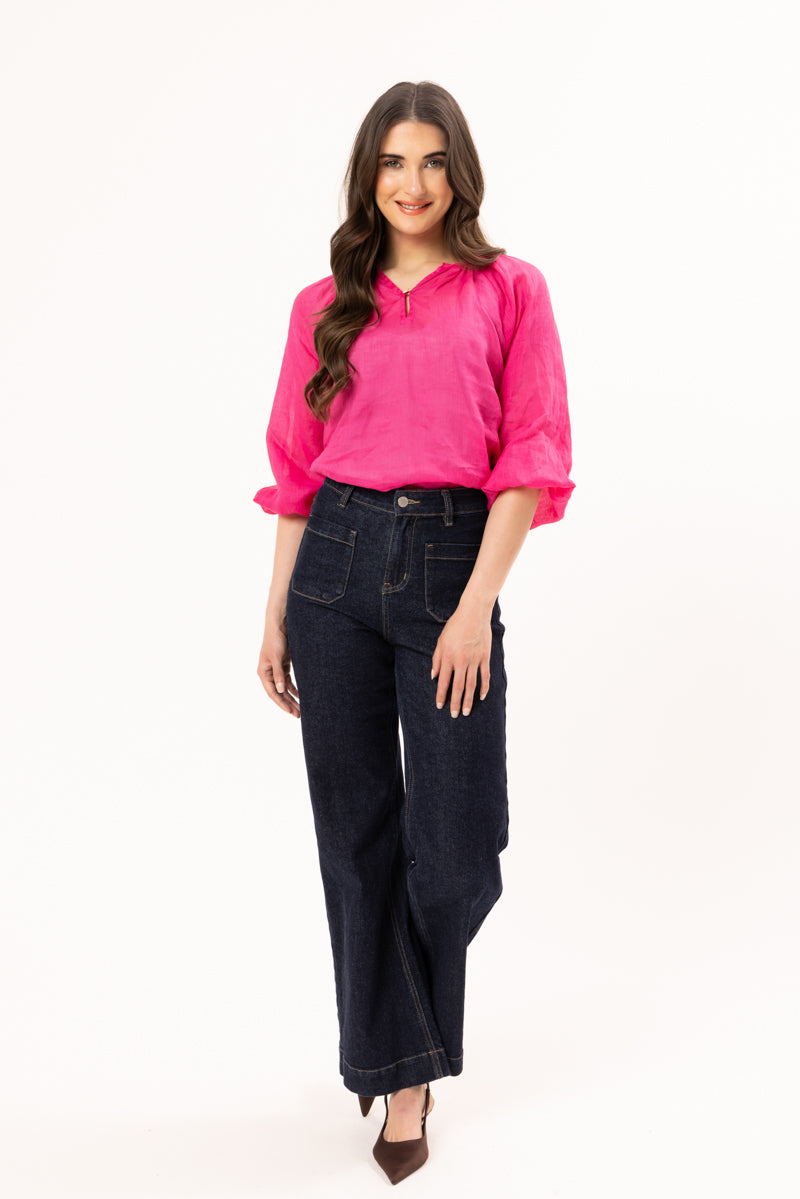 LEILA + LUCA JADE TOP - HOT PINK - THE VOGUE STORE