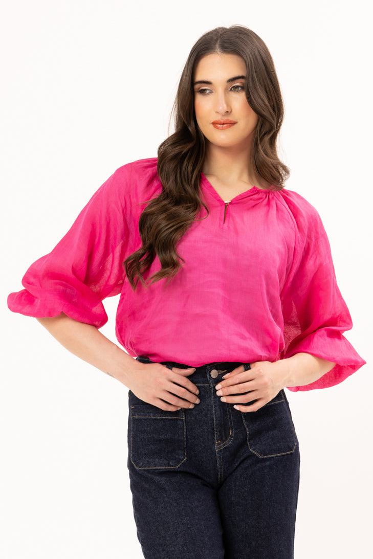 LEILA + LUCA JADE TOP - HOT PINK - THE VOGUE STORE