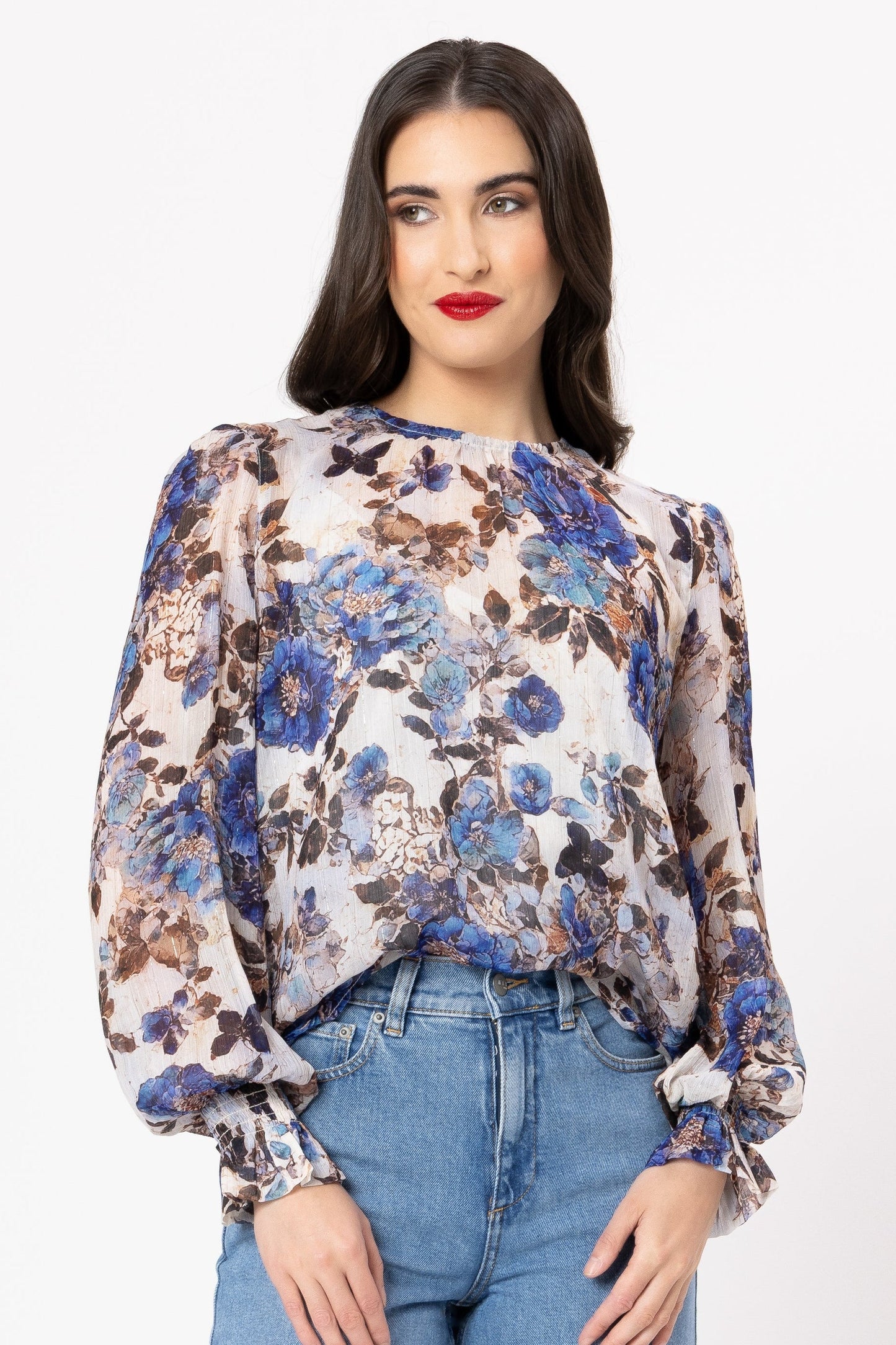 LEILA + LUCA NEW YORK TOP - AZURE CARNATION - THE VOGUE STORE