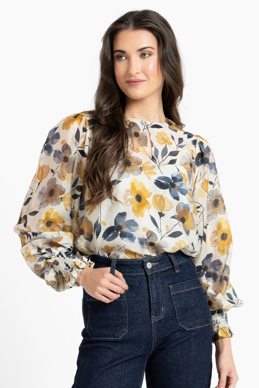 LEILA + LUCA HAVANA TOP - GOLDEN BLOOM - THE VOGUE STORE