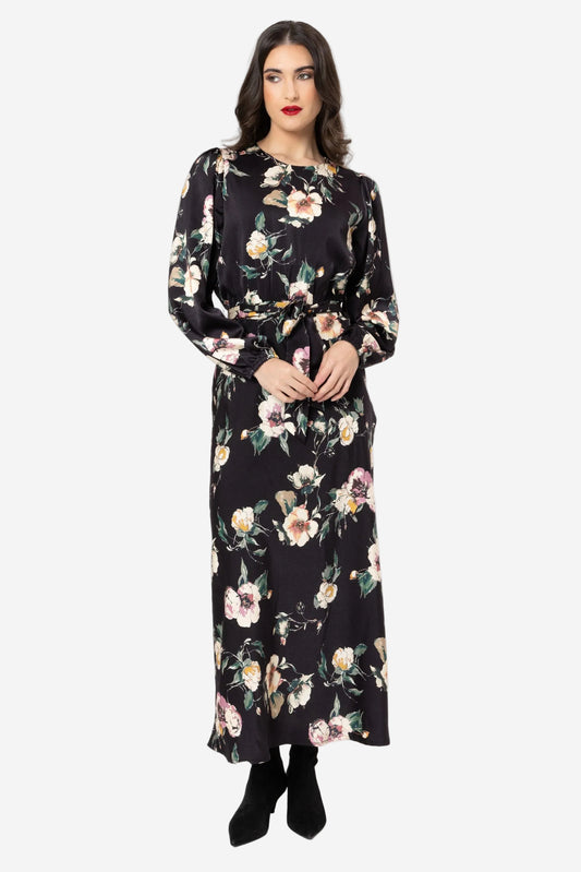 LEILA + LUCA MONACO DRESS - INK BLOOM - THE VOGUE STORE