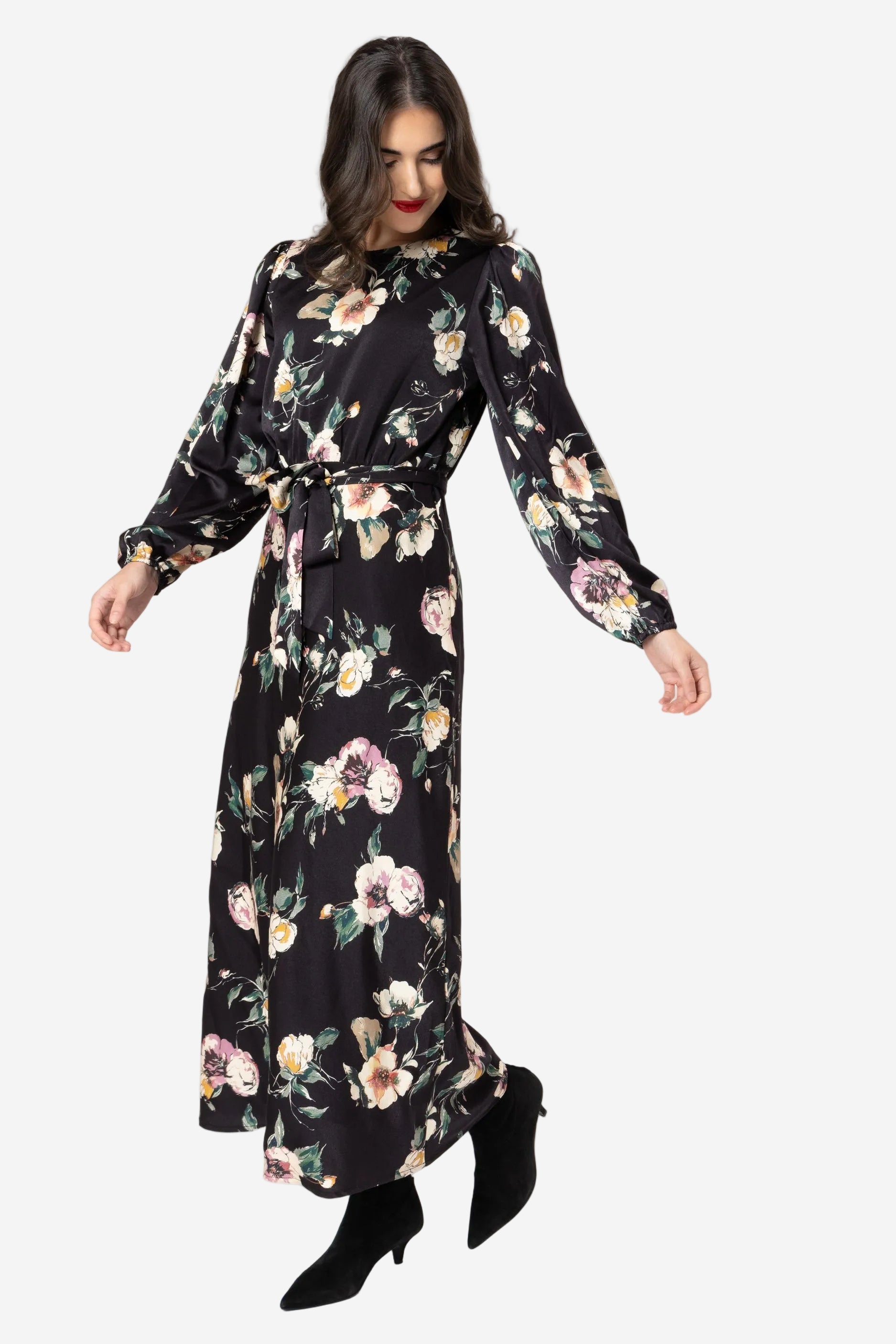 LEILA + LUCA MONACO DRESS - INK BLOOM - THE VOGUE STORE