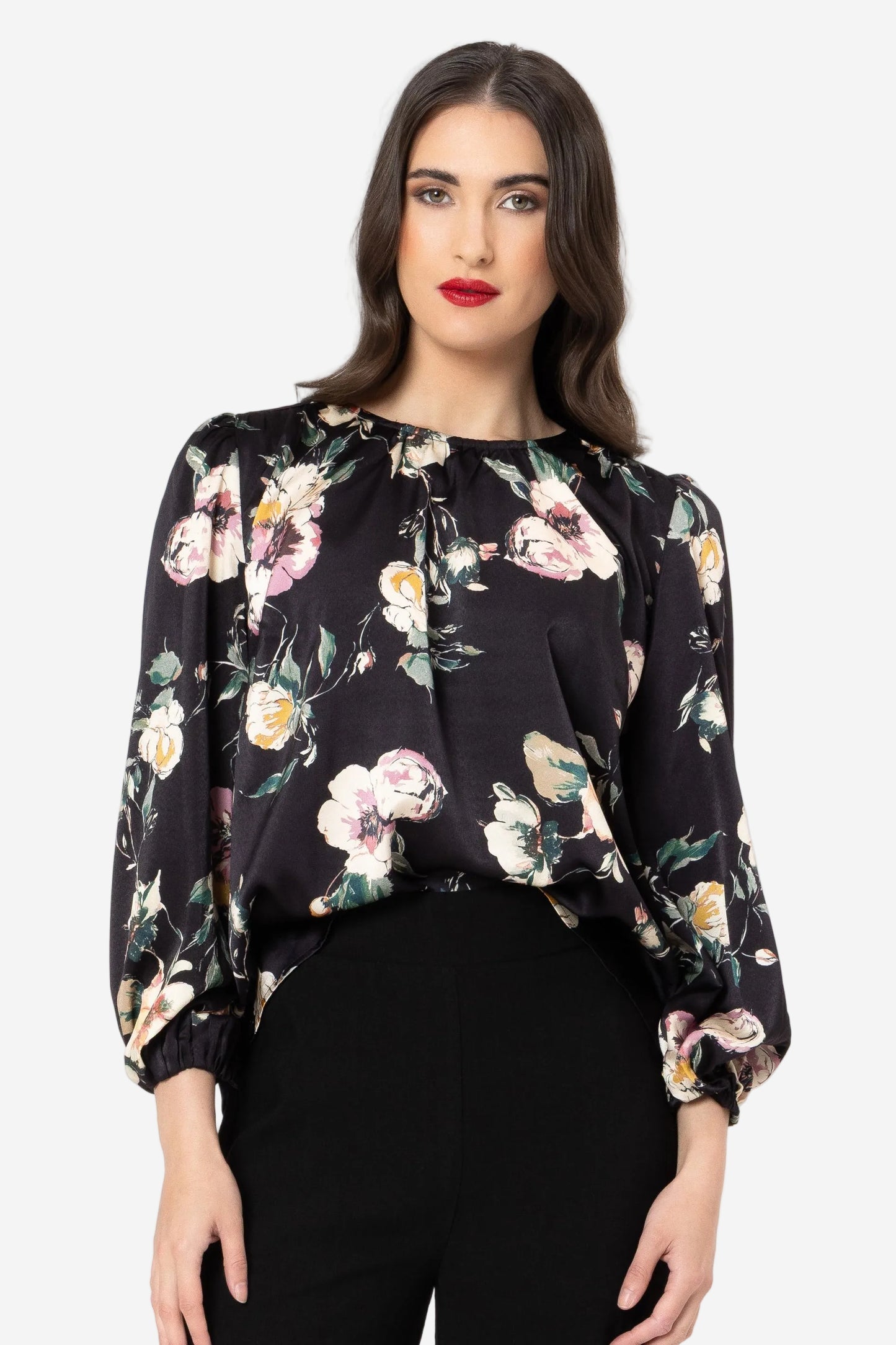 LEILA + LUCA LORENZA BLOUSE - INK BLOOM - THE VOGUE STORE