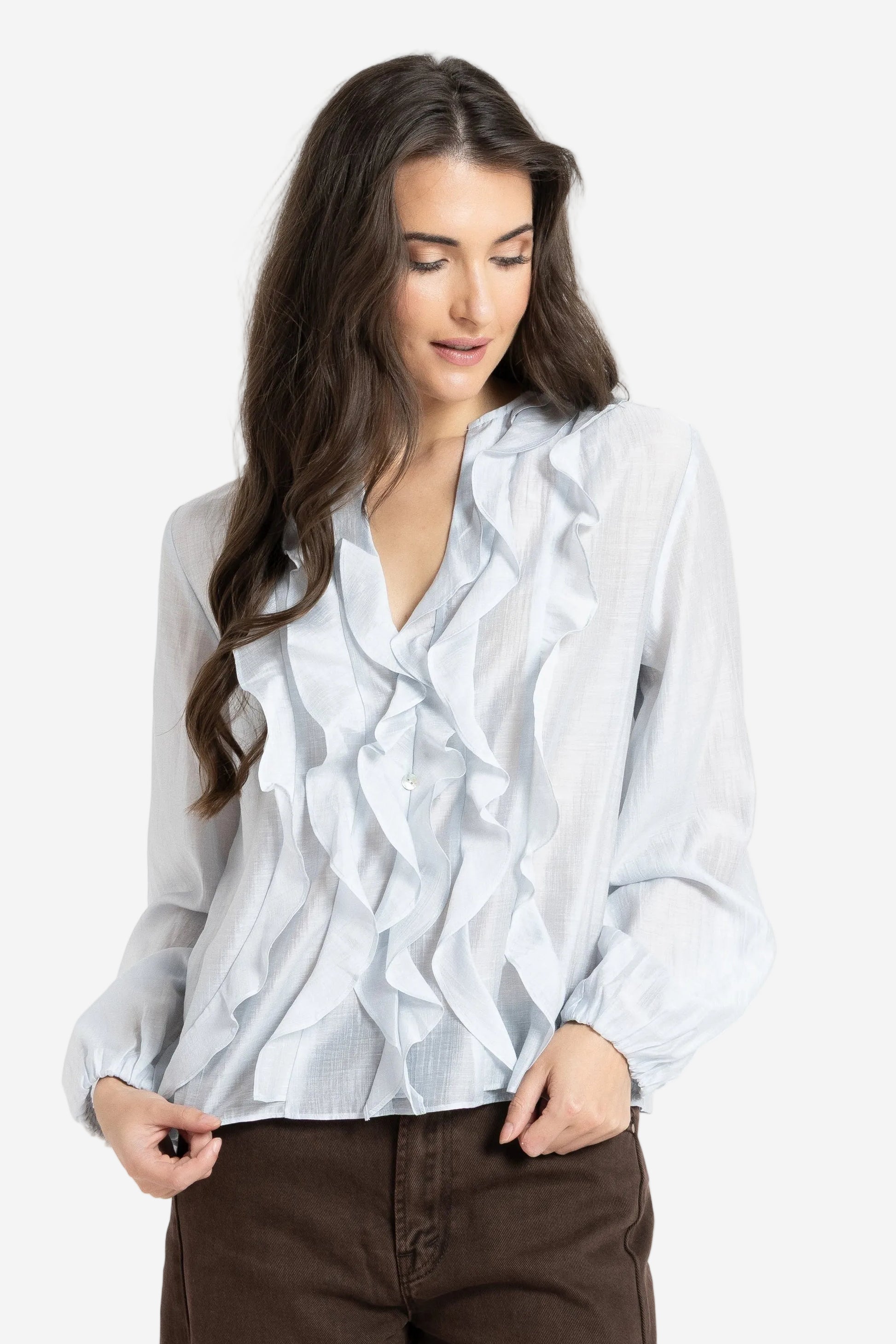 LEILA + LUCA ONCE UPON BLOUSE - ICE - THE VOGUE STORE 
