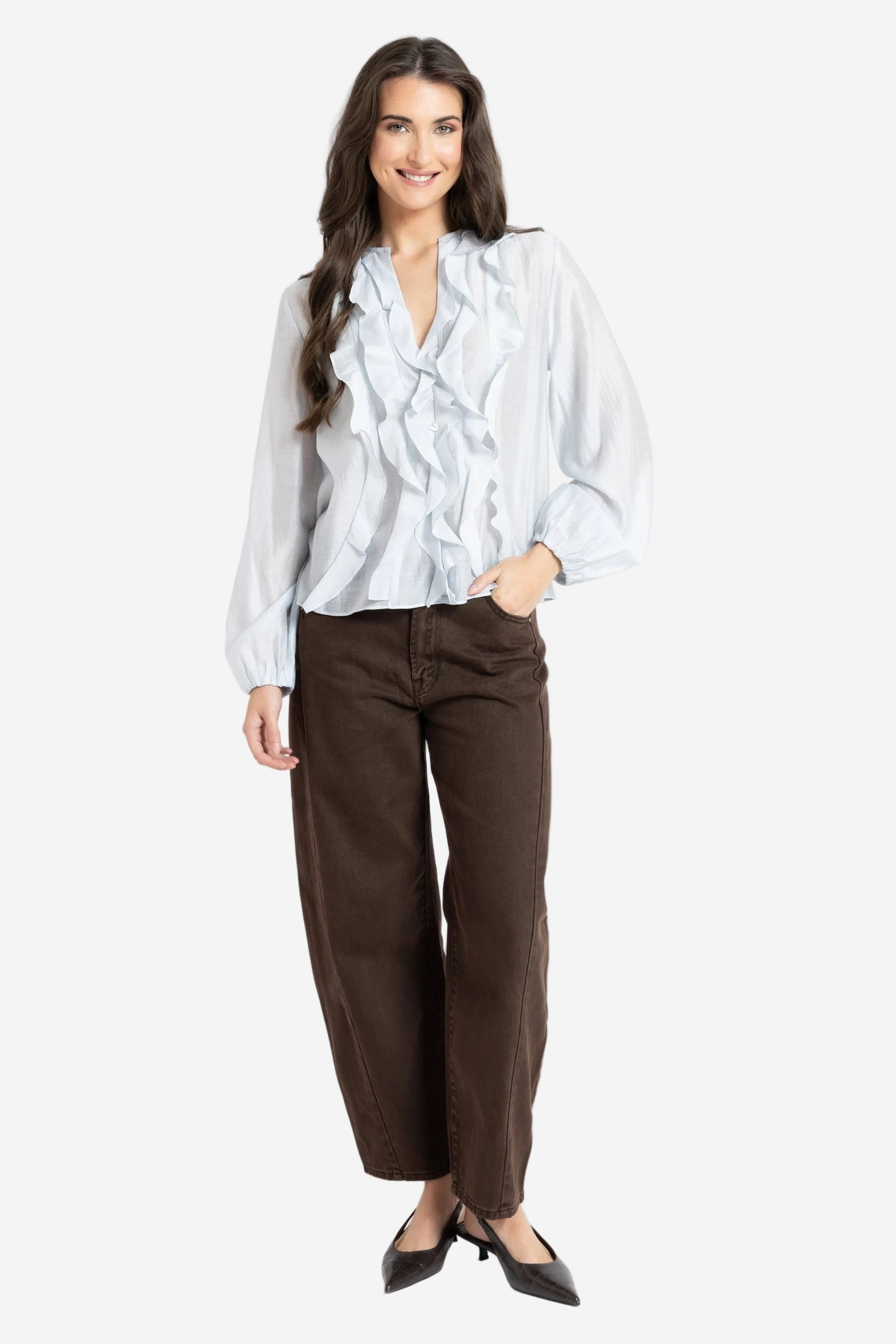LEILA + LUCA ONCE UPON BLOUSE - ICE - THE VOGUE STORE 