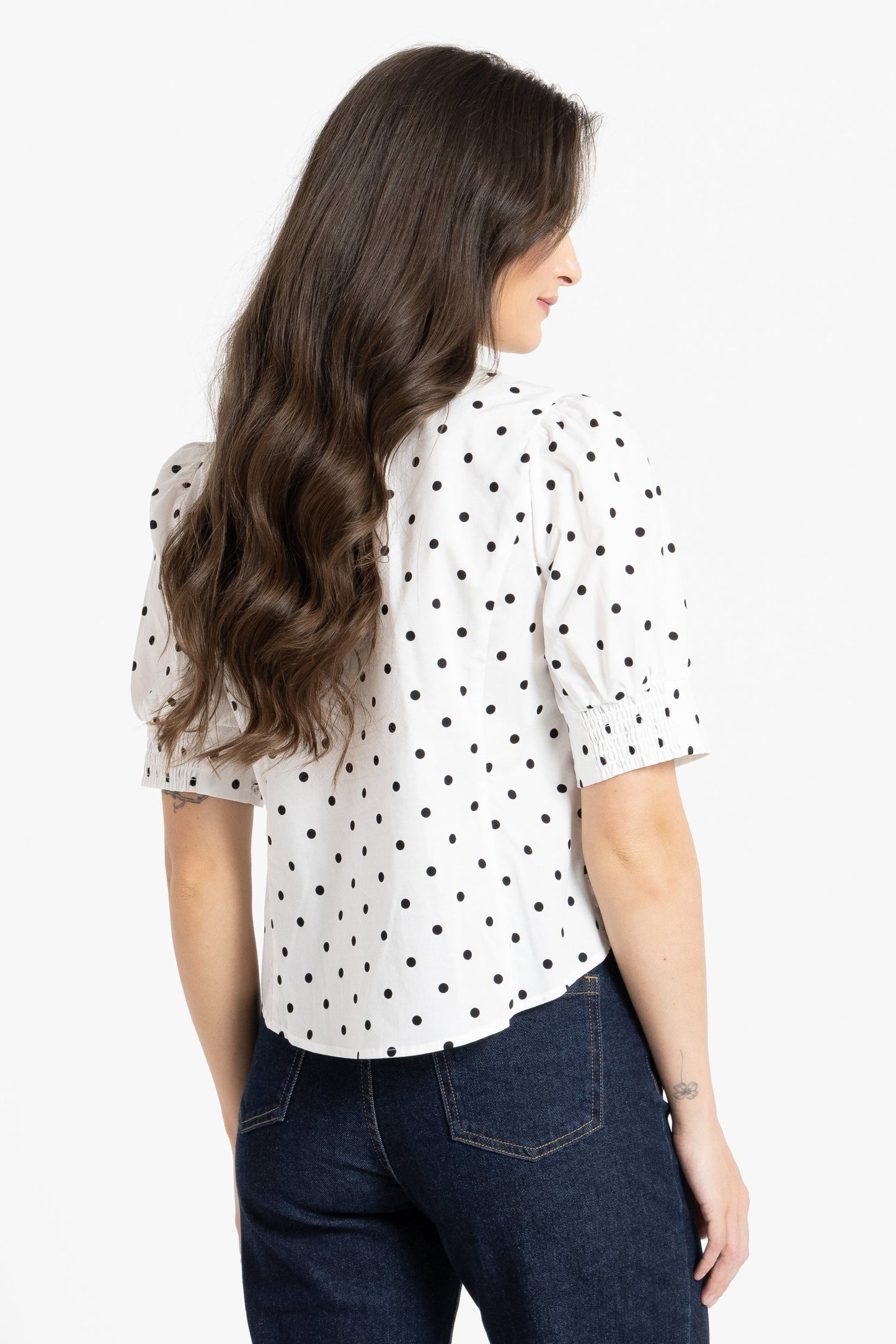 LEILA + LUCA DINNER DATE SHIRT - VANILLA SPOT - THE VOGUE STORE