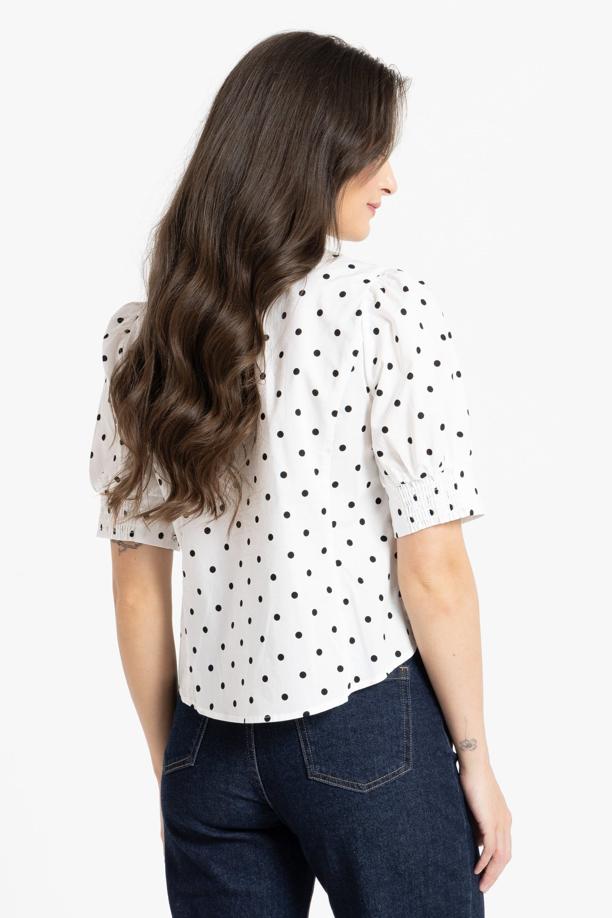 LEILA + LUCA DINNER DATE SHIRT - VANILLA SPOT - THE VOGUE STORE