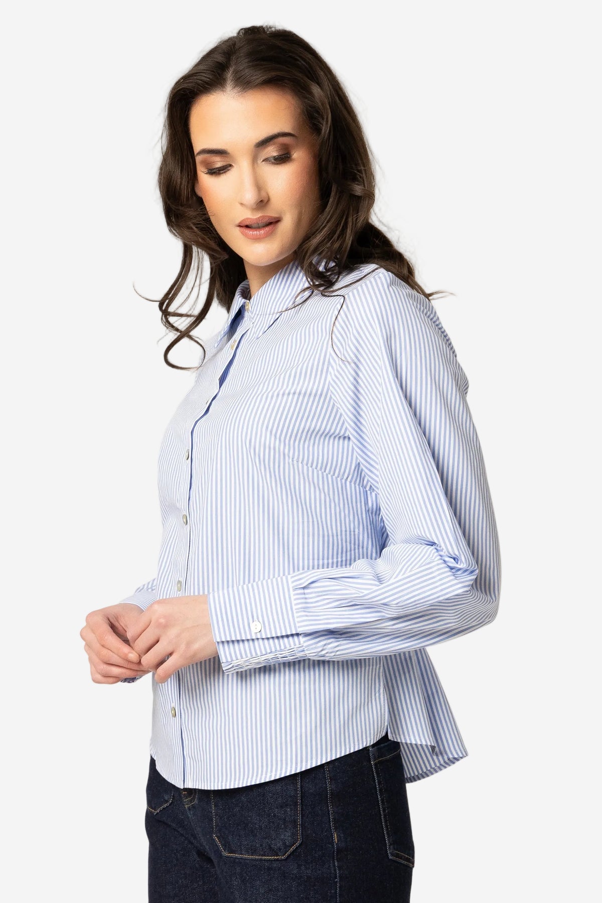 LEILA + LUCA SUCCESS SHIRT - SKY STRIPE - THE VOGUE STORE