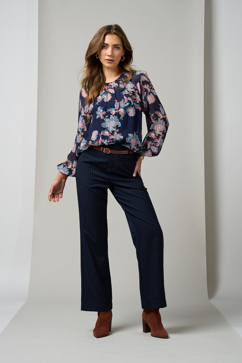 LOOBIES STORY CHELSEA TOP - INDIGO MULTI - THE VOGUE STORE