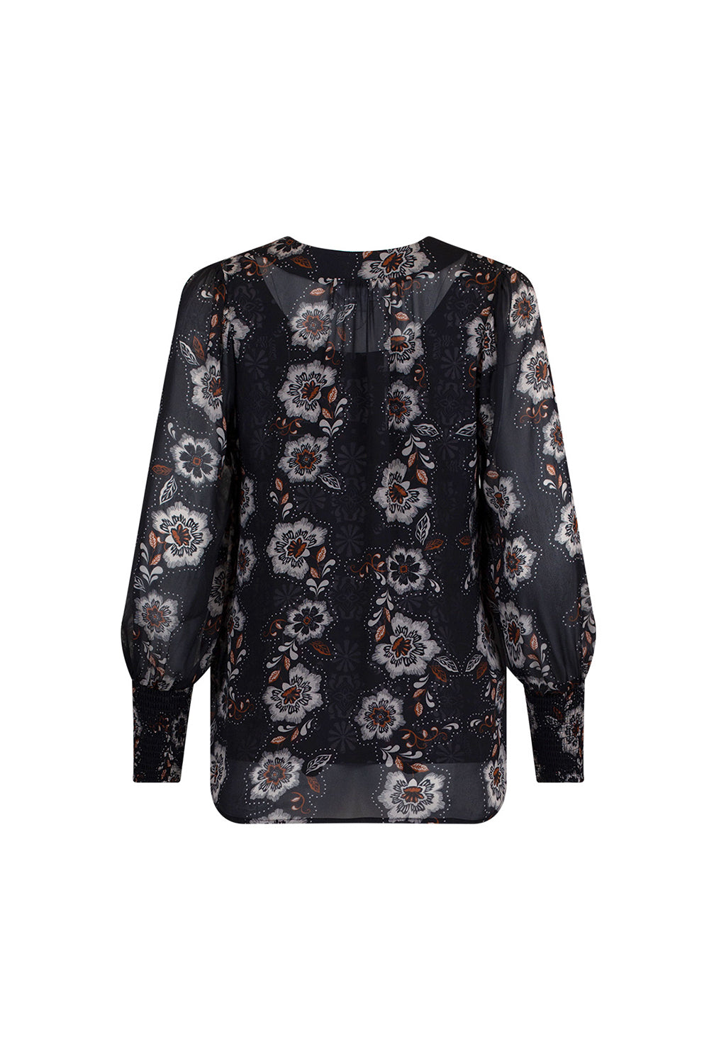 LOOBIES STORY THEODORA BLOUSE - BLACK MULTI - THE VOGUE STORE