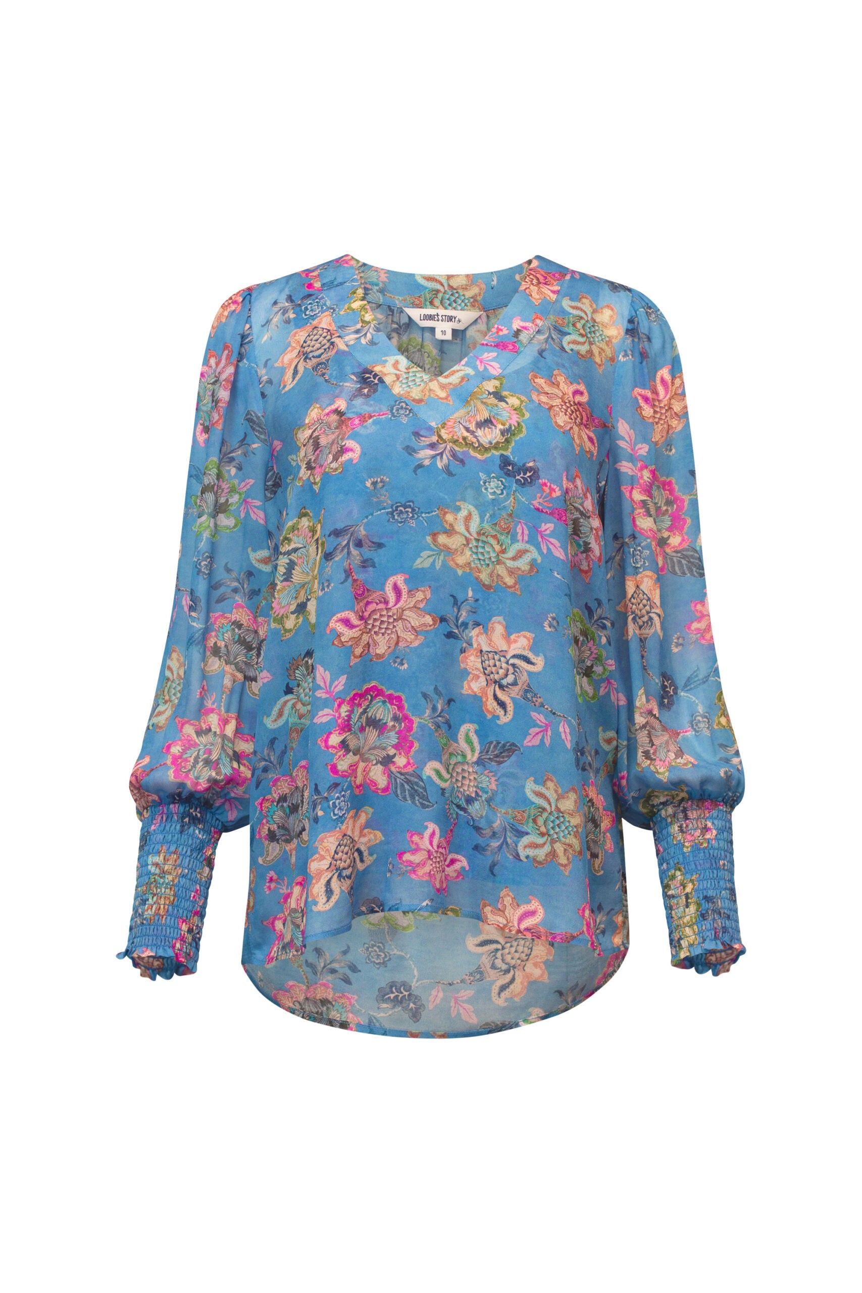 LOOBIES STORY MAYFAIR BLOUSE - WEDGEWOOD BLUE - THE VOGUE STORE