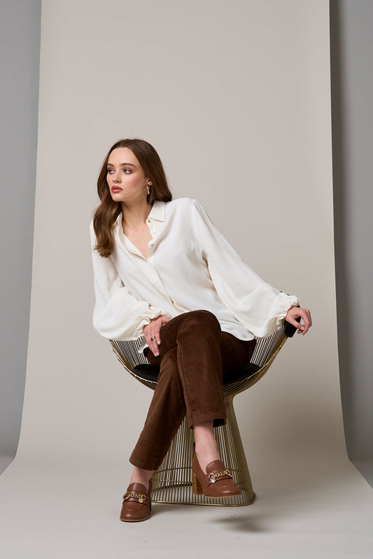 LOOBIES STORY GEORGIE SHIRT - SILK WHITE - THE VOGUE STORE