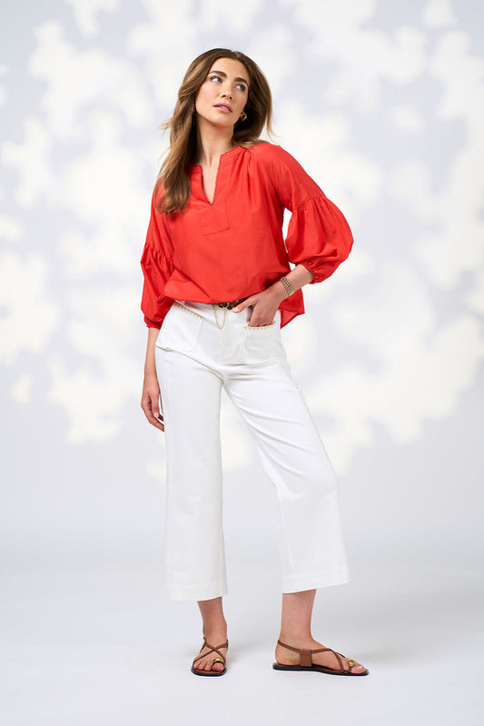 LOOBIES STORY GAIA BLOUSE - BLOOD ORANGE - THE VOGUE STORE