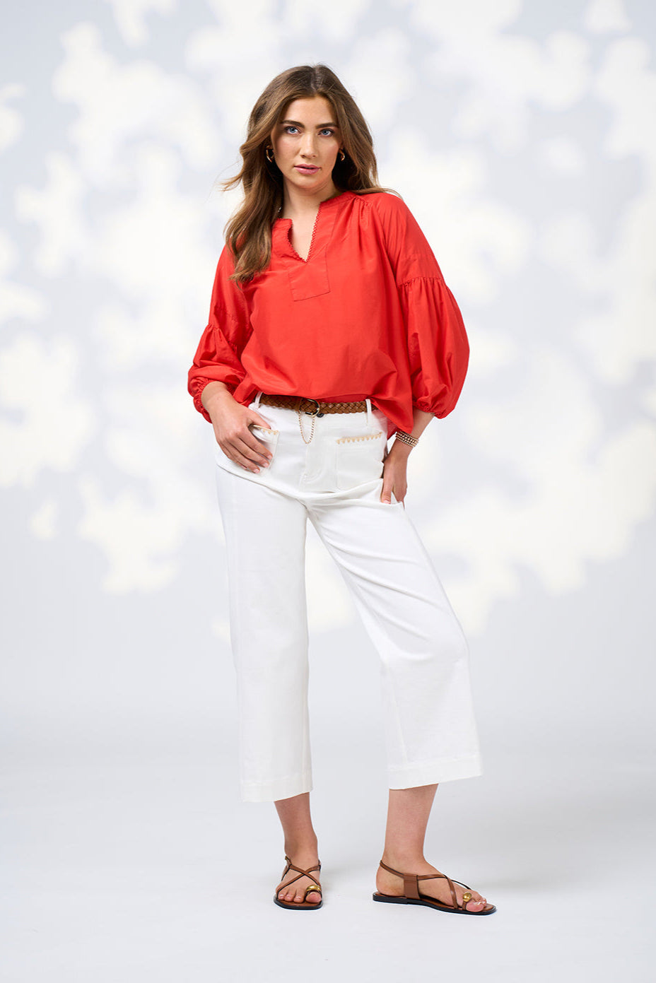 LOOBIES STORY GAIA BLOUSE - BLOOD ORANGE - THE VOGUE STORE
