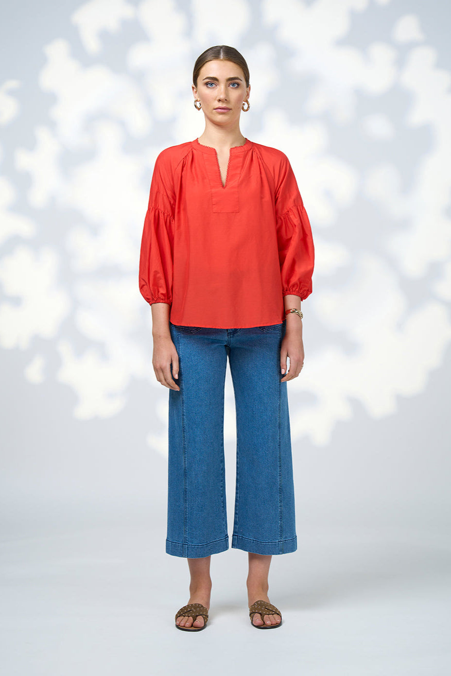 LOOBIES STORY GAIA BLOUSE - BLOOD ORANGE - THE VOGUE STORE