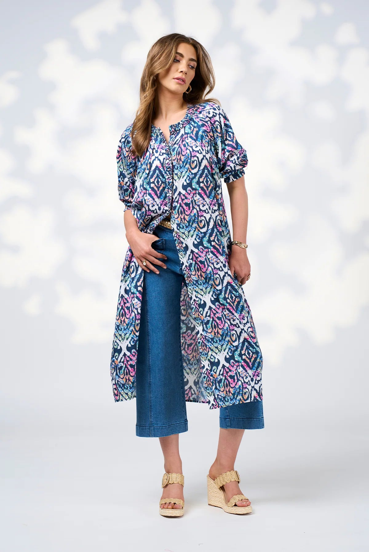 LOOBIES STORY GYPSET MIDI DRESS - WHITE MULTI - THE VOGUE STORE