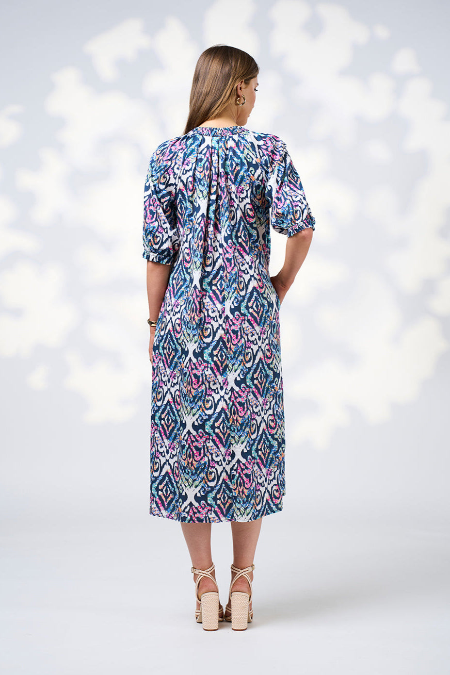 LOOBIES STORY GYPSET MIDI DRESS - WHITE MULTI - THE VOGUE STORE