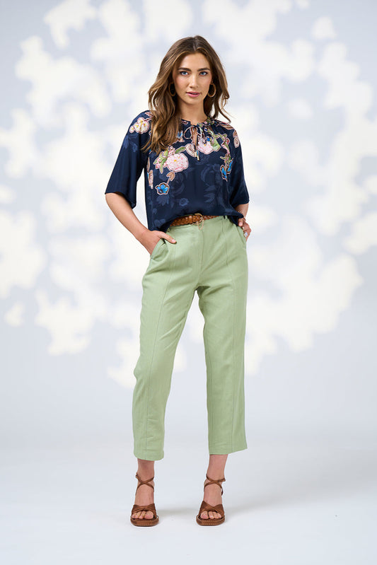 LOOBIES STORY MAEVE BLOUSE - INDIGO MULTI - THE VOGUE STORE